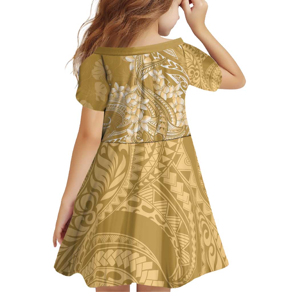 Yellow Polynesia Hammerhead Shark Tattoo With Plumeria Lei Family Matching Off Shoulder Short Dress and Hawaiian Shirt LT14 - Polynesian Pride