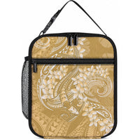 Yellow Polynesia Hammerhead Shark Tattoo With Plumeria Lei Lunch Bag LT14 10.2 × 8.3 × 4.3 inch Yellow - Polynesian Pride