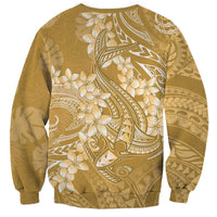Yellow Polynesia Hammerhead Shark Tattoo With Plumeria Lei Sweatshirt