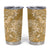 Yellow Polynesia Hammerhead Shark Tattoo With Plumeria Lei Tumbler Cup