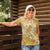 Yellow Polynesia Hammerhead Shark Tattoo With Plumeria Lei Women Polo Shirt