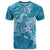 Blue Polynesia Hammerhead Shark Tattoo With Plumeria Lei T Shirt