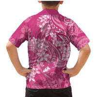 Pink Polynesia Hammerhead Shark Tattoo With Plumeria Lei Family Matching Mermaid Dress and Hawaiian Shirt LT14 - Polynesian Pride