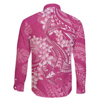 Pink Polynesia Hammerhead Shark Tattoo With Plumeria Lei Family Matching Tank Maxi Dress and Hawaiian Shirt LT14 - Polynesian Pride