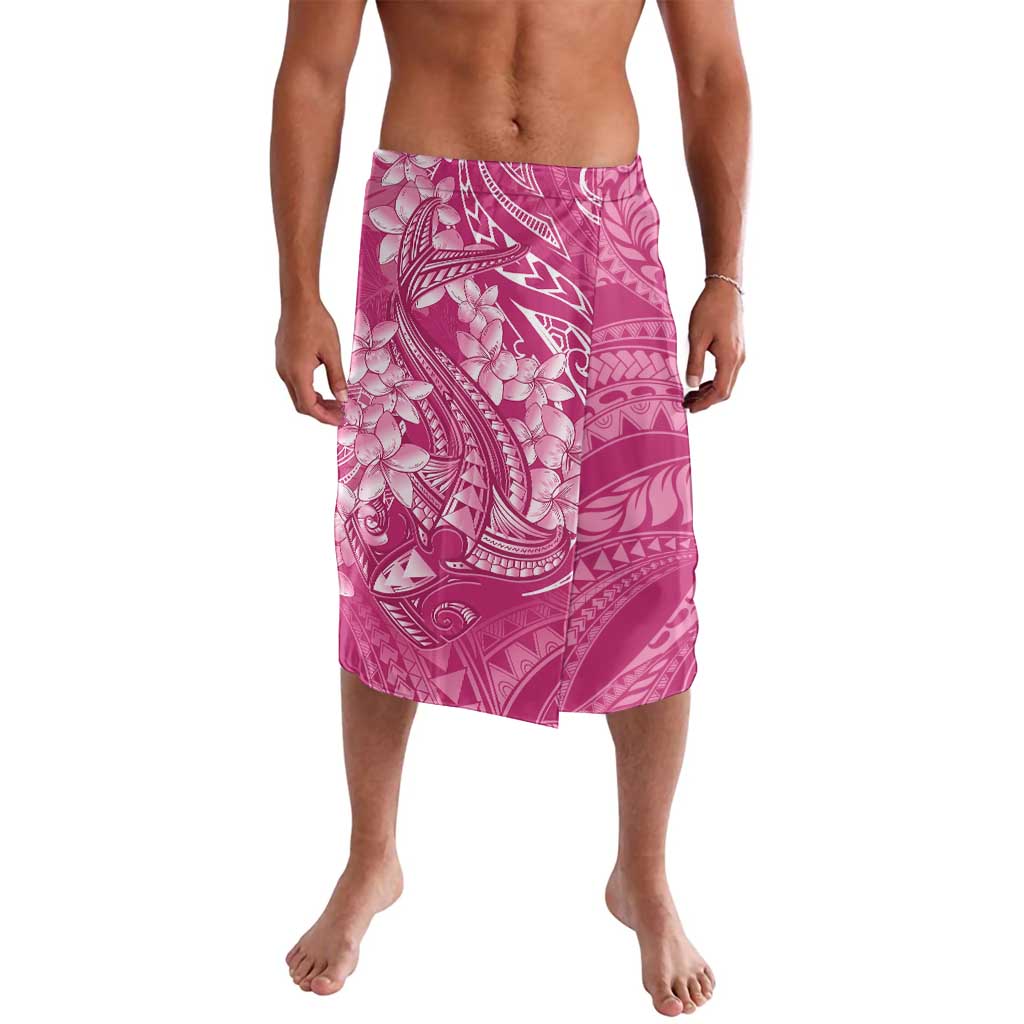 Pink Polynesia Hammerhead Shark Tattoo With Plumeria Lei Lavalava