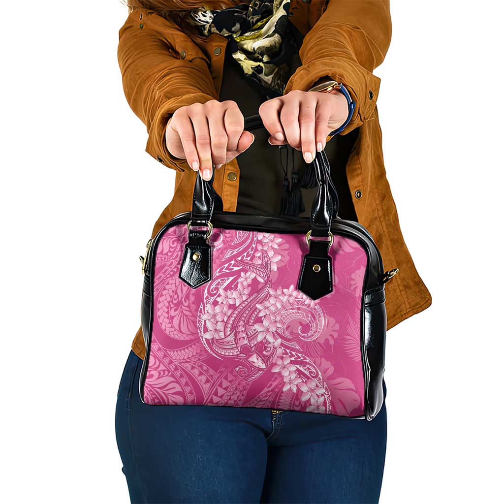 Pink Polynesia Hammerhead Shark Tattoo With Plumeria Lei Shoulder Handbag LT14 One Size Pink - Polynesian Pride
