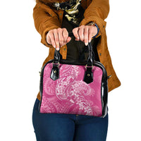 Pink Polynesia Hammerhead Shark Tattoo With Plumeria Lei Shoulder Handbag LT14 One Size Pink - Polynesian Pride
