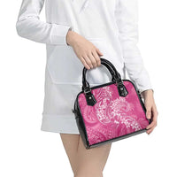 Pink Polynesia Hammerhead Shark Tattoo With Plumeria Lei Shoulder Handbag LT14 - Polynesian Pride
