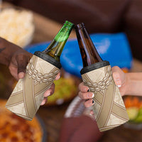 Mauri Ribaberiki Kiribati 4 in 1 Can Cooler Tumbler Cowrie Shells Lei Palm Leaf Weaving