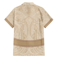 Mauri Ribaberiki Kiribati Family Matching Short Sleeve Bodycon Dress and Hawaiian Shirt Cowrie Shells Lei Palm Leaf Weaving LT14 - Polynesian Pride