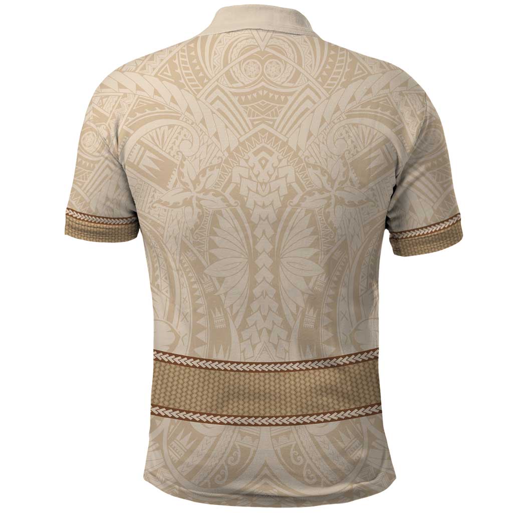 Mauri Ribaberiki Kiribati Polo Shirt Cowrie Shells Lei Palm Leaf Weaving