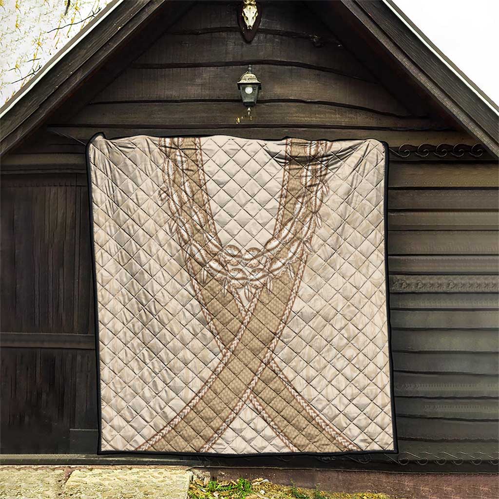 Mauri Ribaberiki Kiribati Quilt Cowrie Shells Lei Palm Leaf Weaving