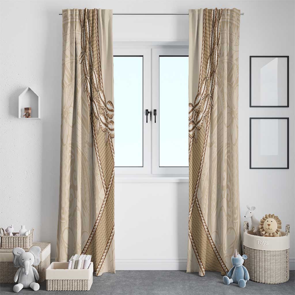 Mauri Ribaberiki Kiribati Window Curtain Cowrie Shells Lei Palm Leaf Weaving