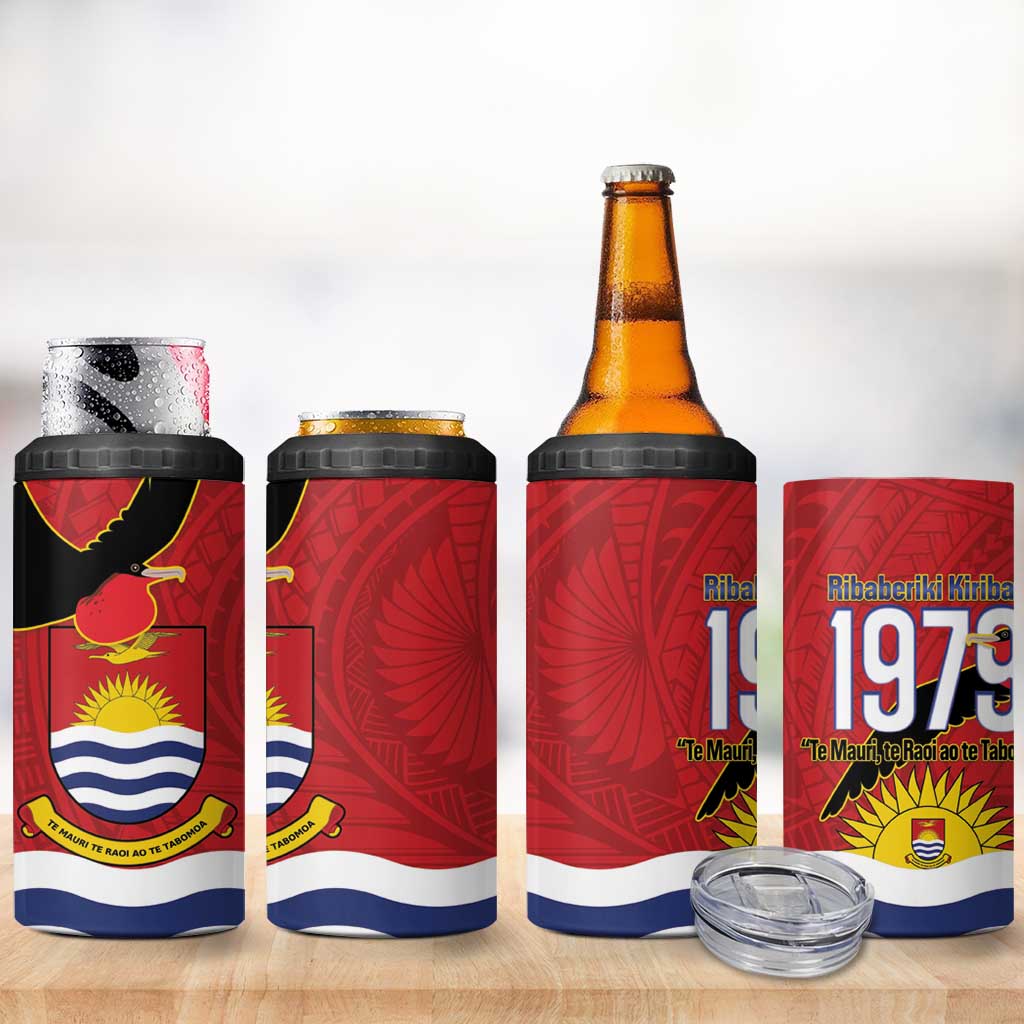 Mauri Kiribati Independence Day 4 in 1 Can Cooler Tumbler 1979 Proud National Frigatebird LT14 - Polynesian Pride