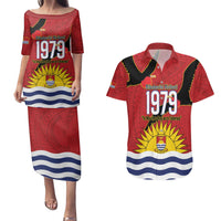 Mauri Kiribati Independence Day Couples Matching Puletasi and Hawaiian Shirt 1979 Proud National Frigatebird LT14 Red - Polynesian Pride