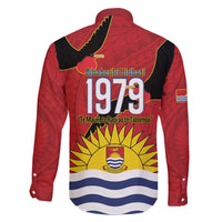 Mauri Kiribati Independence Day Family Matching Long Sleeve Bodycon Dress and Hawaiian Shirt 1979 Proud National Frigatebird LT14 - Polynesian Pride