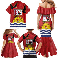Mauri Kiribati Independence Day Family Matching Mermaid Dress and Hawaiian Shirt 1979 Proud National Frigatebird LT14 - Polynesian Pride