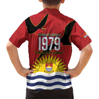 Mauri Kiribati Independence Day Family Matching Off Shoulder Maxi Dress and Hawaiian Shirt 1979 Proud National Frigatebird LT14 - Polynesian Pride