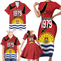 Mauri Kiribati Independence Day Family Matching Short Sleeve Bodycon Dress and Hawaiian Shirt 1979 Proud National Frigatebird LT14 - Polynesian Pride
