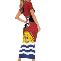 Mauri Kiribati Independence Day Family Matching Short Sleeve Bodycon Dress and Hawaiian Shirt 1979 Proud National Frigatebird LT14 - Polynesian Pride