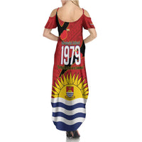 Mauri Kiribati Independence Day Family Matching Summer Maxi Dress and Hawaiian Shirt 1979 Proud National Frigatebird LT14 - Polynesian Pride