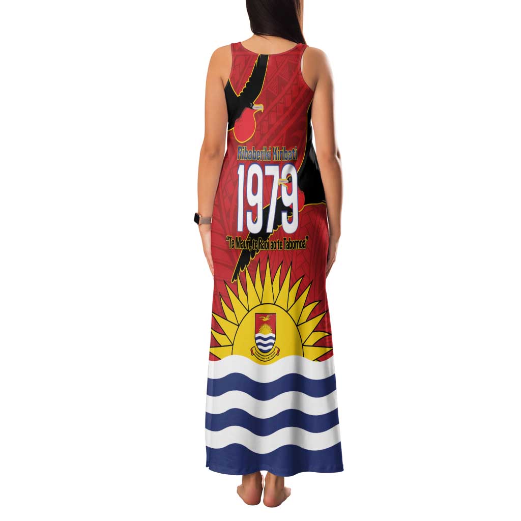 Mauri Kiribati Independence Day Family Matching Tank Maxi Dress and Hawaiian Shirt 1979 Proud National Frigatebird LT14 - Polynesian Pride