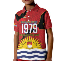 Mauri Kiribati Independence Day Kid Polo Shirt 1979 Proud National Frigatebird LT14 Kid Red - Polynesian Pride