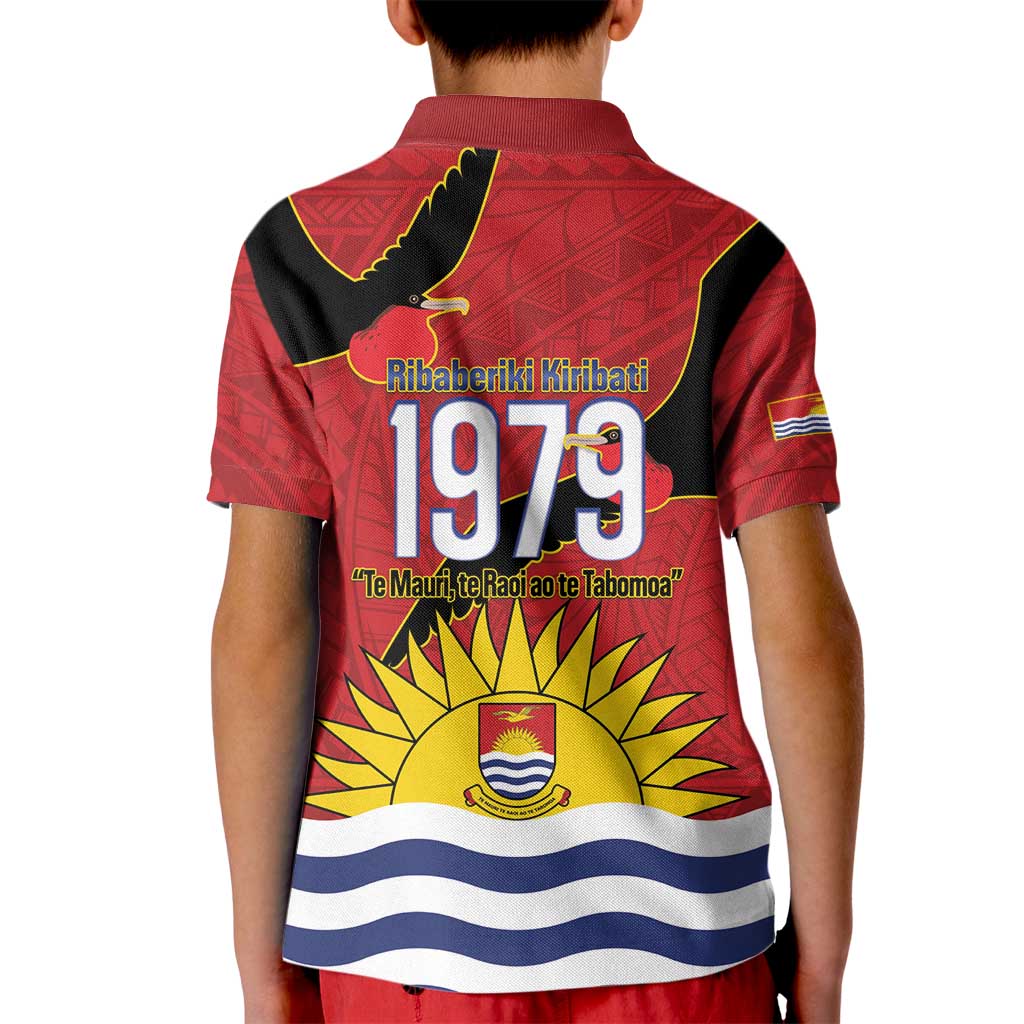 Mauri Kiribati Independence Day Kid Polo Shirt 1979 Proud National Frigatebird LT14 - Polynesian Pride