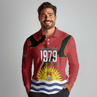 Mauri Kiribati Independence Day Long Sleeve Polo Shirt 1979 Proud National Frigatebird LT14 - Polynesian Pride
