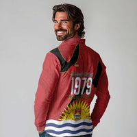 Mauri Kiribati Independence Day Long Sleeve Polo Shirt 1979 Proud National Frigatebird LT14 - Polynesian Pride