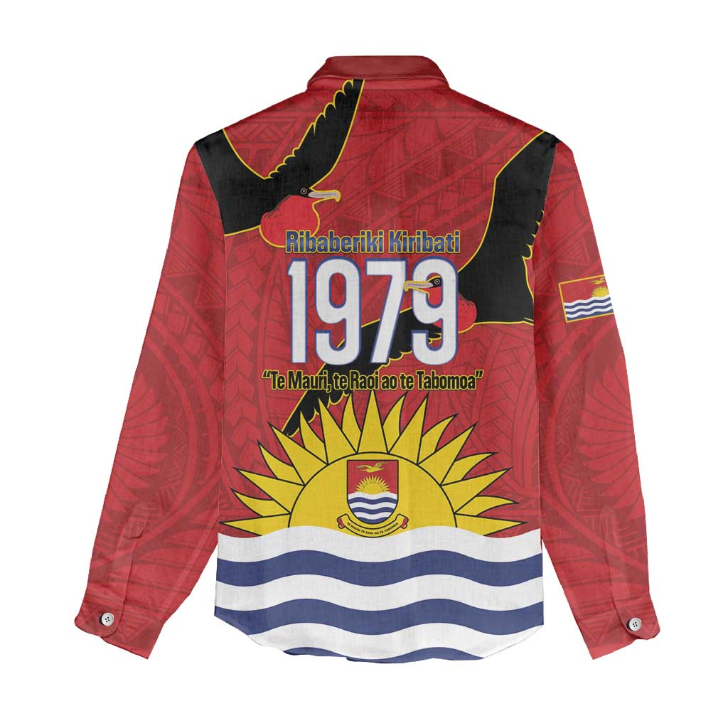 Mauri Kiribati Independence Day Women Casual Shirt 1979 Proud National Frigatebird LT14 - Polynesian Pride