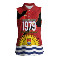 Mauri Kiribati Independence Day Women Sleeveless Polo Shirt 1979 Proud National Frigatebird LT14 Female Red - Polynesian Pride