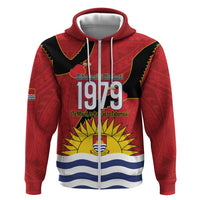 Mauri Kiribati Independence Day Zip Hoodie 1979 Proud National Frigatebird LT14 Zip Hoodie Red - Polynesian Pride