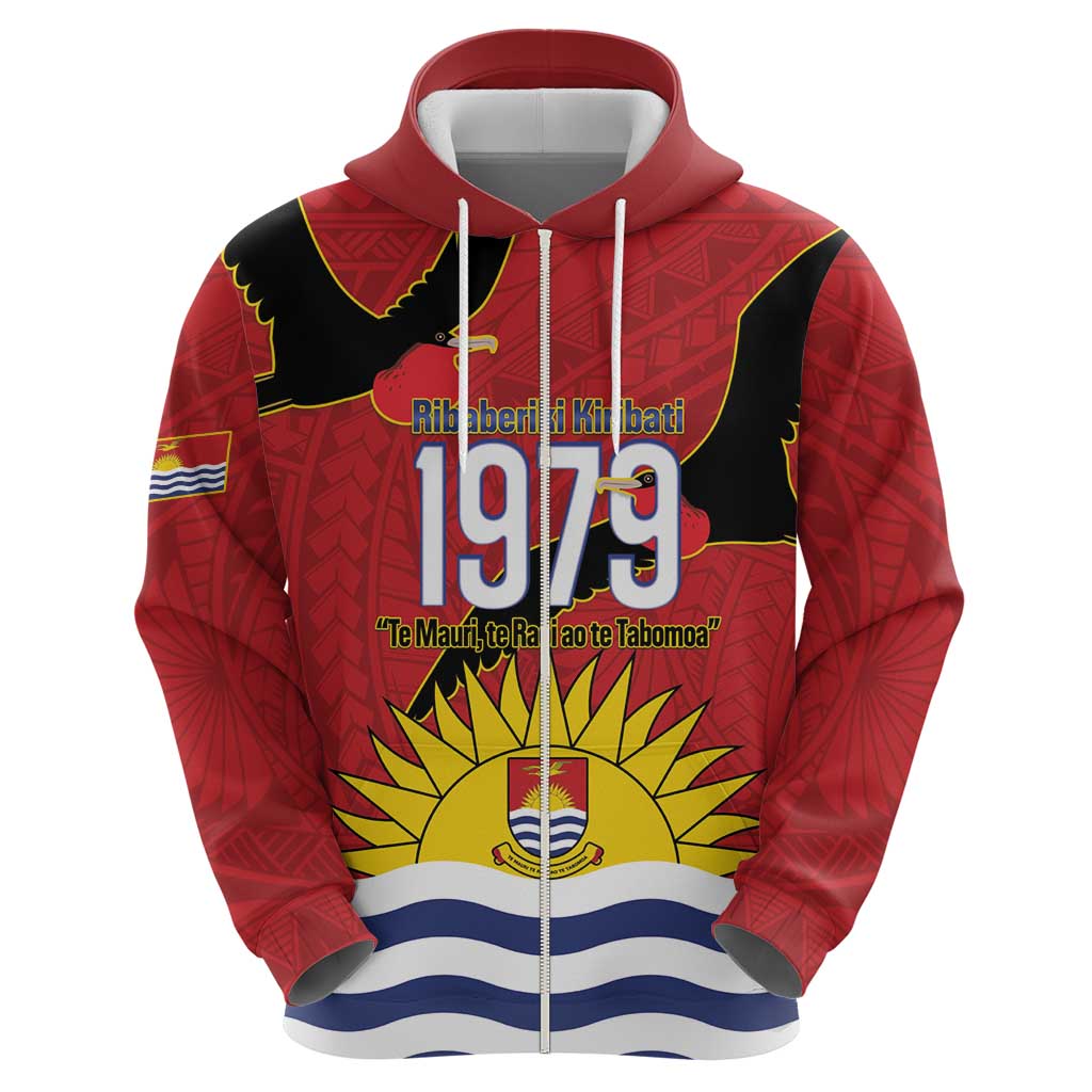 Mauri Kiribati Independence Day Zip Hoodie 1979 Proud National Frigatebird LT14 - Polynesian Pride