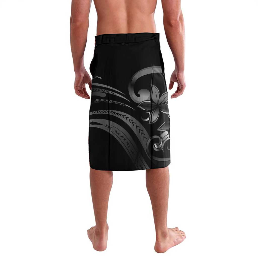 Black Hafa Adai Guam Lavalava Chamorro Latte Stone Hand With Plumeria