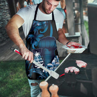 Blue Hafa Adai Guam Apron Chamorro Latte Stone Hand With Plumeria - Polynesian Pride