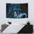 Blue Hafa Adai Guam Tapestry Chamorro Latte Stone Hand With Plumeria