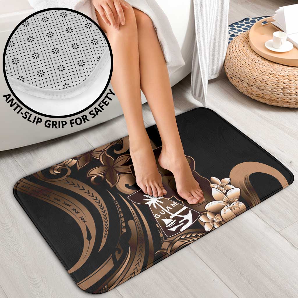 Brown Hafa Adai Guam Bathroom Set Chamorro Latte Stone Hand With Plumeria - Polynesian Pride
