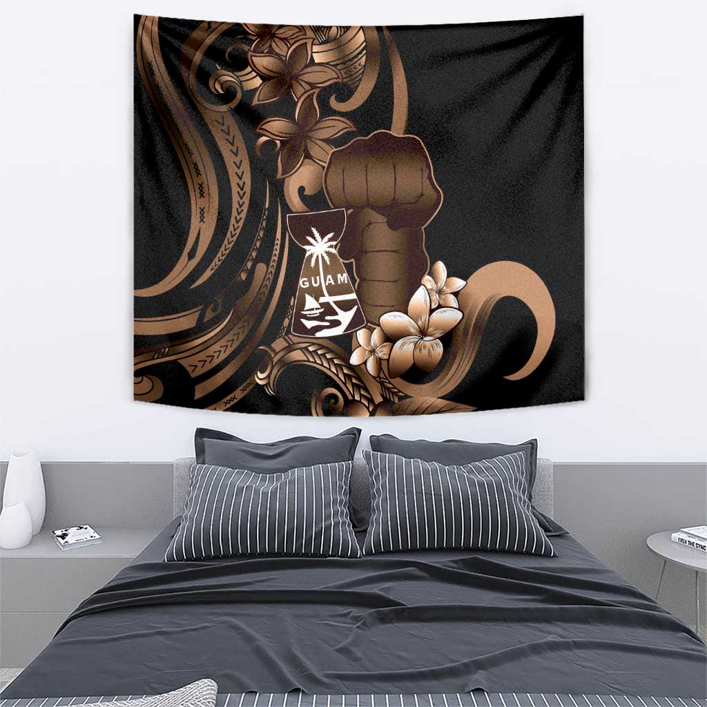 Brown Hafa Adai Guam Tapestry Chamorro Latte Stone Hand With Plumeria LT14 - Polynesian Pride