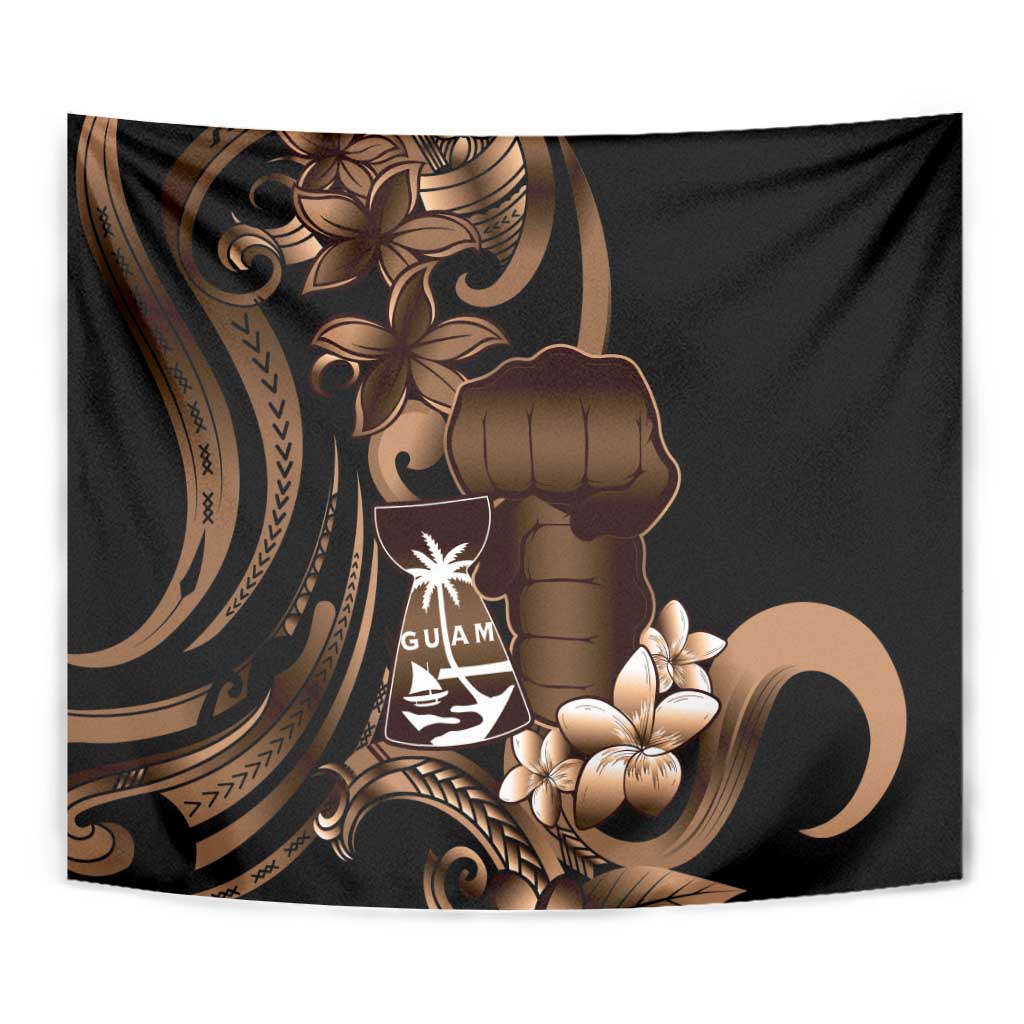 Brown Hafa Adai Guam Tapestry Chamorro Latte Stone Hand With Plumeria LT14 - Polynesian Pride
