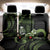 Green Hafa Adai Guam Back Car Seat Cover Chamorro Latte Stone Hand With Plumeria