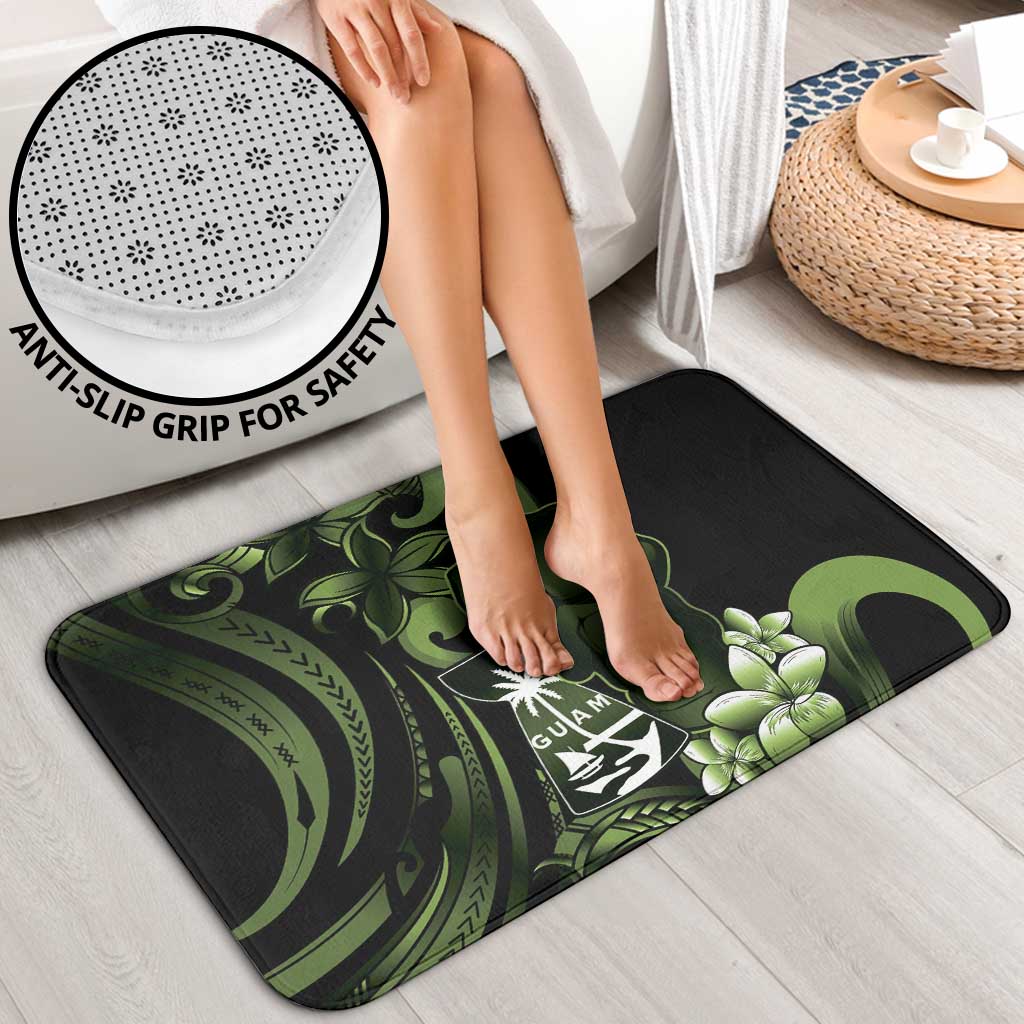 Green Hafa Adai Guam Bathroom Set Chamorro Latte Stone Hand With Plumeria - Polynesian Pride
