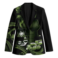 Green Hafa Adai Guam Blazer Chamorro Latte Stone Hand With Plumeria LT14 Unisex Green - Polynesian Pride