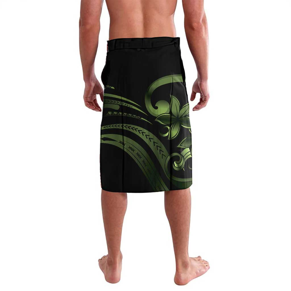 Green Hafa Adai Guam Lavalava Chamorro Latte Stone Hand With Plumeria