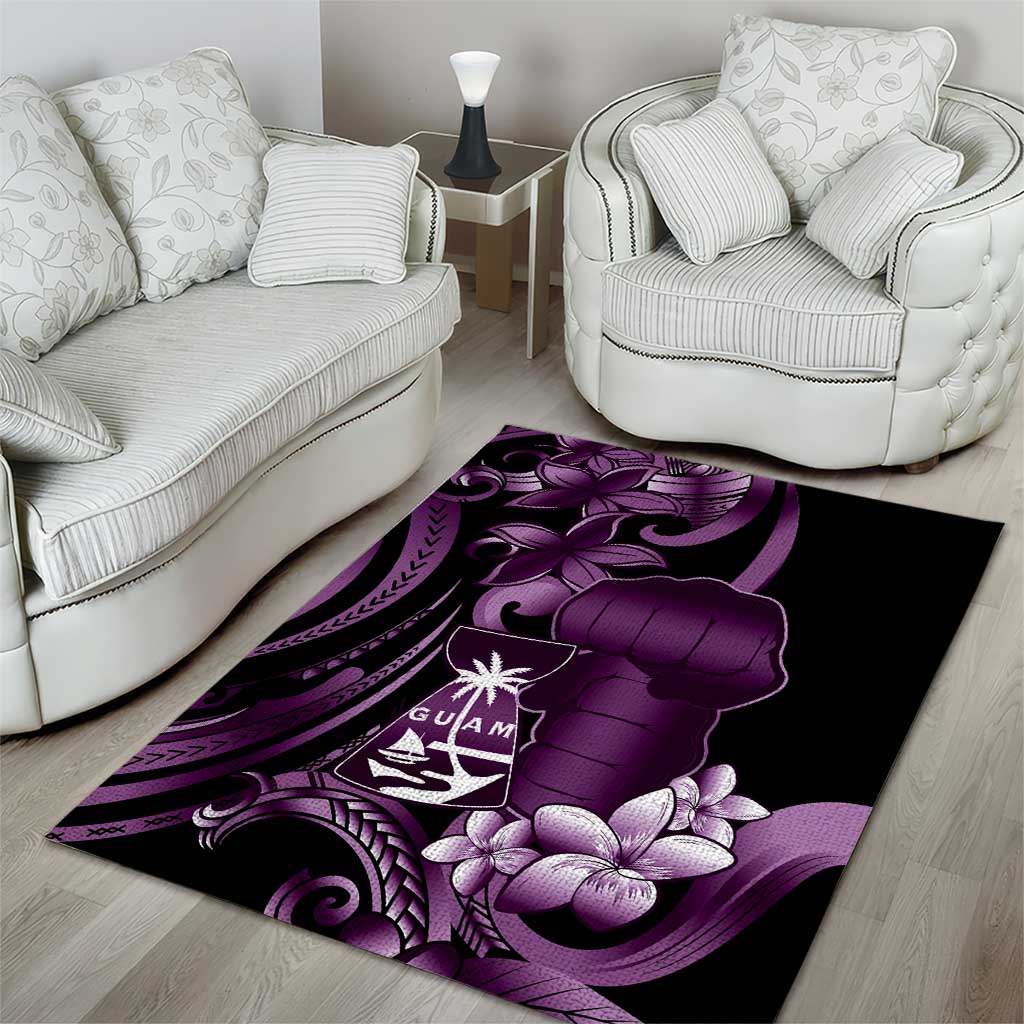 Purple Hafa Adai Guam Area Rug Chamorro Latte Stone Hand With Plumeria