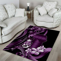 Purple Hafa Adai Guam Area Rug Chamorro Latte Stone Hand With Plumeria