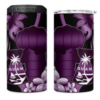 Purple Hafa Adai Guam 4 in 1 Can Cooler Tumbler Chamorro Latte Stone Hand With Plumeria LT14 One Size: 16 oz Purple - Polynesian Pride