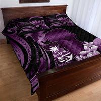 Purple Hafa Adai Guam Quilt Bed Set Chamorro Latte Stone Hand With Plumeria LT14 - Polynesian Pride