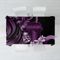 Purple Hafa Adai Guam Tablecloth Chamorro Latte Stone Hand With Plumeria LT14 Purple - Polynesian Pride