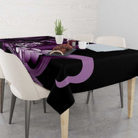 Purple Hafa Adai Guam Tablecloth Chamorro Latte Stone Hand With Plumeria LT14 - Polynesian Pride